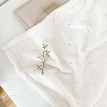 돗투돗x마롤로뜨 자수 극세사 아기 블랭킷 이불 담요 신생아 겨울, 자수 극세사 블랭킷_살랑데이지