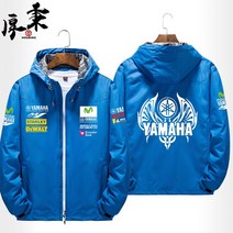 YAMAHA MoToGP 바이크 바람막이 레이싱슈트 바이크자켓 남녀공용, 로얄 블루 - (3)