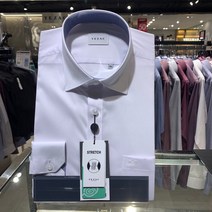 [예작]남성와이셔츠 모달 카라배색 구김감이 적고 신축성이 있는 스트레치 일반핏 긴팔셔츠 (YJ3SBR103-WH)