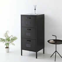 3단서랍장 서류함 철제캐비넷 수납장, 화이트