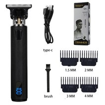 헤어 트리머 hongyi 퍼스널 케어 전기 남성 usb 충전식 면도기 수염 내장 1200mah 배터리, 블랙 LCD