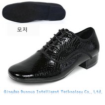 [쎈딜] 남자 소프트저지 라틴 가죽 댄스화 사교댄스 구두 2종, 245, 가죽밑창