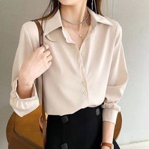 양놀 여성 브이넥 카라 쉬폰 셔츠 블라우스