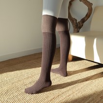 투톤 골지 요가 필라테스 니삭스 여자 무릎 긴목 레깅스 니하이 긴 롱 양말 오버니삭스