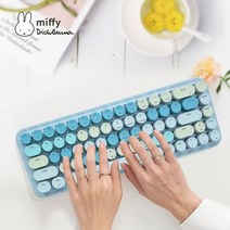 3 모드 기계식 키보드 68 키 백색광 2.4G 무선 블루투스 유선 Win/Mac/iPad 게임용 PC, 블루 스위치, Blue