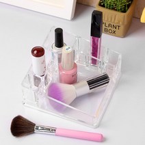 화사 화장대 깔끔 아크릴 화장품 정리함(8칸) 브러쉬케이스 메이크업박스 미니보관함 먼지없는, 1개