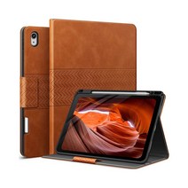 스냅케이스 아이패드 에어5 에어4 빗살무늬 가죽 케이스, 브라운