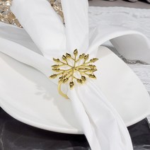 웨딩포 냅킨링 골드 플라워 아네모네 냅킨 홀더, gold