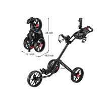 골프 캐디 카트 정품 푸시카트 경량 Caddytek 골프장카트 접이식 반자동 컴팩트, 블랙
