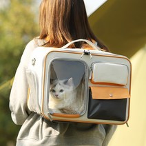 펫 고양 반려견 애견 냥이 이 가방 외출 휴대용 백팩 스페이스 콕핏 카신기 양 어깨 크로스 대용량 상자, 조언18근내 고양이/12근내개【소장품 추가 구, 05 옅은 쌀【더블 숄더/손 들기】 한 봉지