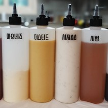 홈꾸 소스통 5개 세트 라벨 스티커 포함, 1set, 영문+한글 폰트(투명)