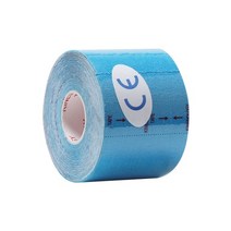 무릎 물참 보호대 구부릴때 흘러내리지않는 각개전투 따뜻하게하는 시린 시림 보온대 방수 근육 지원 접착 탄성 운동 요법 테이프 복구 통증 완화 패드 체육관 피트니스 붕대 지원, 하늘색, 3.8cmx5m, 협력사, 1개