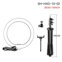 촬영용 장비 미디어 영상 SH 10inch/26cm Led 링 라이트 Selfie 사진 유튜브 메이크업 비디오 삼각대와 전화 번호 184249, 04 SH-HXD-10-02