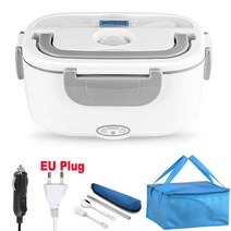 차량용 전기 보온 도시락 도시락통 12V듀얼 사용 스테인레스 스틸 전기 도시락 휴대용 BPA 무료 자동차 미, 03 Car EU Plug- Bag Set