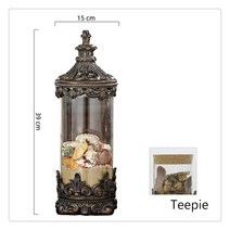 티피 금색 빈티지 유리 밀봉 항아리 장식 항아리, B