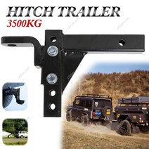 RV 오프로드 트레일러 부품용 조정 가능한 드롭 견인 바 히치 볼 마운트 3500kg 10 인치, [01] Black