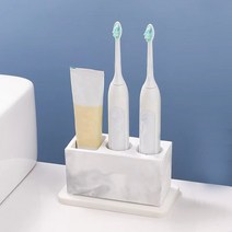 홈투홈 칫솔 통 걸이 꽂이 규조토 전동 치약 거치대, 2.대리석, 1개