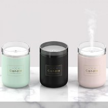 USB 미니 캔들 무드등 가습기, 핫딜 블랙_USB아답터