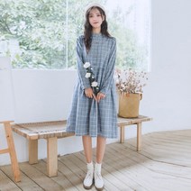 가바바 여성 원피스 소녀감성 그대로 체크무니 셔츠 원피스 G26151