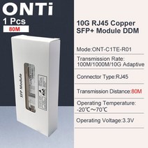 Onto10G RJ45 구리 SFP 모듈 10GBaseTx 이더넷 광섬유 FTTH Cisco/Mikrotik 스위치 호환 30m 80m, [03] 5pcs 30m