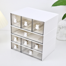 여이찌서랍 사무용 메이크업 화장대 미니서랍 회사 책상위 스티커 학용품 탕비실 다꾸 정리함 문구함, 화이트2칸