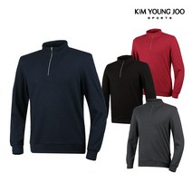 김영주스포츠 남성 자카드 하이넥 반집업 기모 골프 티셔츠 MT6051