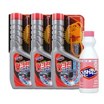 유한 펑크린 더블액션 배수구 용해제 500ml X3개+유한락스 후로랄 500ml 증정용, 1개