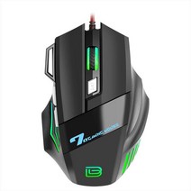 게이밍마우스 게임용 컴퓨터 게이밍 마우스 7d RGB 발광 7 버튼 3200 인치 당 점 Usb 식 Windows / Xp Win7, 01 Black, 한개옵션1