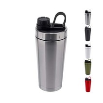 스테인리스 단백질 쉐이커 병 보온/냉온 식기세척기 안전/이중벽/내취/방진/누수/BPA Free 20oz 블랙, Silver Black