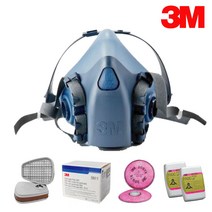 3M 방독면 정품 인증 작업별 구성, 3 3M 7501 반면형 방독마스크 S, 1 분진 미세먼지 독성미세입자용 필터구성, 1개