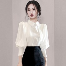 김비서블라우스 벌룬 봄 곱창 왕리본 여름 블라우스 4 5 월 결혼식 하객룩