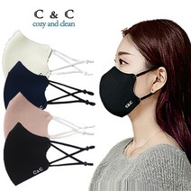 C&C 구리마스크 스포츠 숨쉬기편한 빨아쓰는마스크 패션면마스크 귀끈조절형 새부리형, 3개, 블랙, 1개입