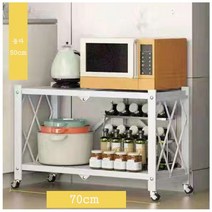 원터치 폴딩선반 스탠드선 수납선반 철제 이동식 접이식 베란다 선반, 2단, 백색