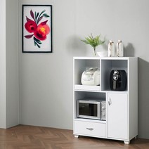 Sunshine 렌지서랍장 주방수납함 보관함 정리장 렌지대 슬라이딩 800, 화이트