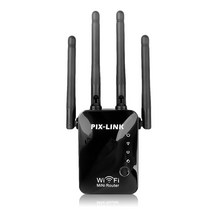 와이파이 증폭기 라우터 공유기 Kebidu 와이파이 리피터 익스텐더 300Mbps 라우터, EU 플러그_4pcs 안테나 블랙