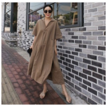 이유무무 루즈핏 데일리 롱 면마반팔원피스 NA21030904