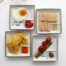 오반자이 정사각 일본 나눔 회접시 4종, 옵션2. 정사각회접시[초록1p]
