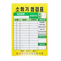 화재예방 고리구멍 소화기 점검표 소화설비 5개, 소화기 점검표 PE코팅
