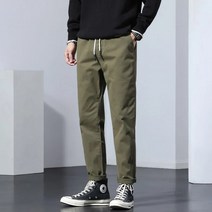 십전십미 남자 봄가을 캐주얼 팬츠 9부 팬츠 와이드 일자 스판 바지