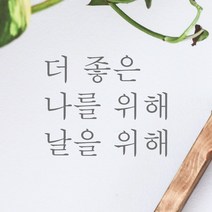 모노먼트 한글 감성 레터링 스티커 - 더 좋은 나를 위해 날을, 흰색