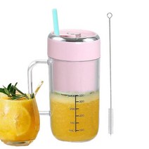 버티컬믹서 반죽기 스탠드 믹서기휴대용 블렌더 쉐이크 8 엣지 및 400ml 충전식 타입C 미니 믹서 주방/체, 02 Pink