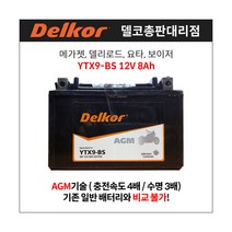 델코공식대리점 YTX9-BS DTX9-BS 8Ah 좌(+)우(-)