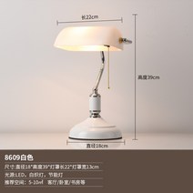 유럽풍 빈티지 하버드 도서관 뱅거스 램프 초록색 앤티크 무드등 스탠드 레트로 헤드등, A백색십크롬17wLED온광전구 + 케이블