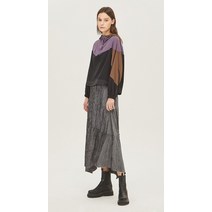시슬리 SISLEY 메탈 벨벳 셔링 롱 스커트 SASK34161 DG