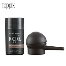 토픽 TOPPIK 토픽12g+에어펌프 천연양모케라틴 흑채 증모제, 1개, 토픽12g+에어펌프 중간갈색