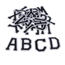 알파벳 모티브 아플리케에 26pcs 바느질 자수 패치, 화이트 블랙, 천