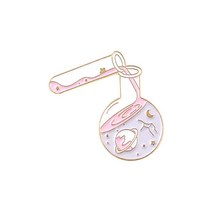 실험실 소모품 비커 에나멜 핀 갤럭시 레인보우 병 핑크 하트 매듭 금속 브로치 배지 과학 애호가 선물, 한개옵션1, 01 galaxy