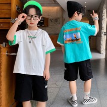 베비포 남아용 스트릿 반팔티 5부 반바지 상하복 세트
