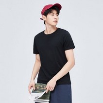커플반팔티 30대 40대 커플 티셔츠 시밀러 룩 Sesir-반팔 남자 코튼 2022 여름 의류 얇고 다목적 티셔츠 커플 단색 보터밍