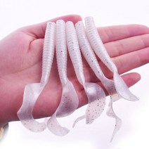 웜 곱슬 소프트 미끼 8cm 4.5g 낚시 미끼 지그 wobblers 실리콘 소금 냄새 인공 미끼베이스 잉어 스윔 베이트, 4, 80mm 4.5g 5개